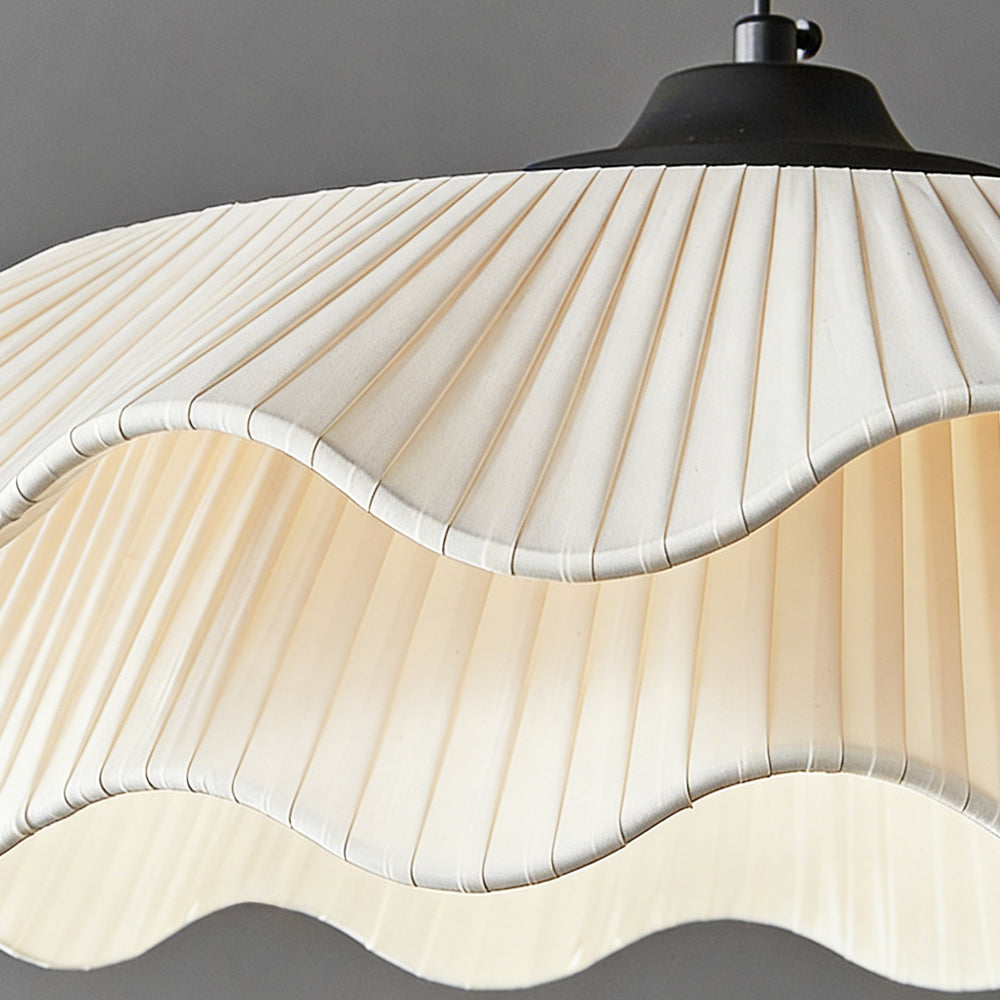 Two-Tier Pleated Lotus Pendant Light