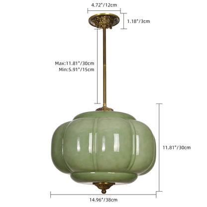 French Scalloped Melon Glass Pendant