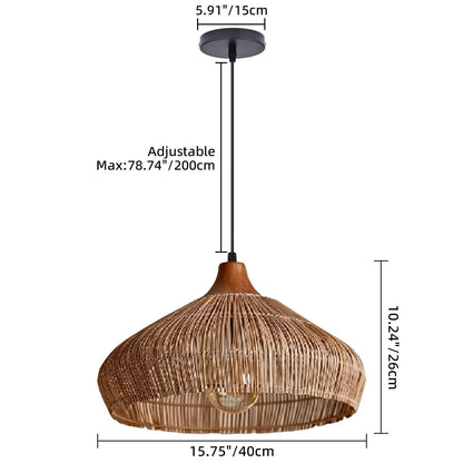 Hand-Woven Rattan Coastal Dome Lamp