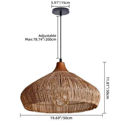 Hand-Woven Rattan Coastal Dome Lamp