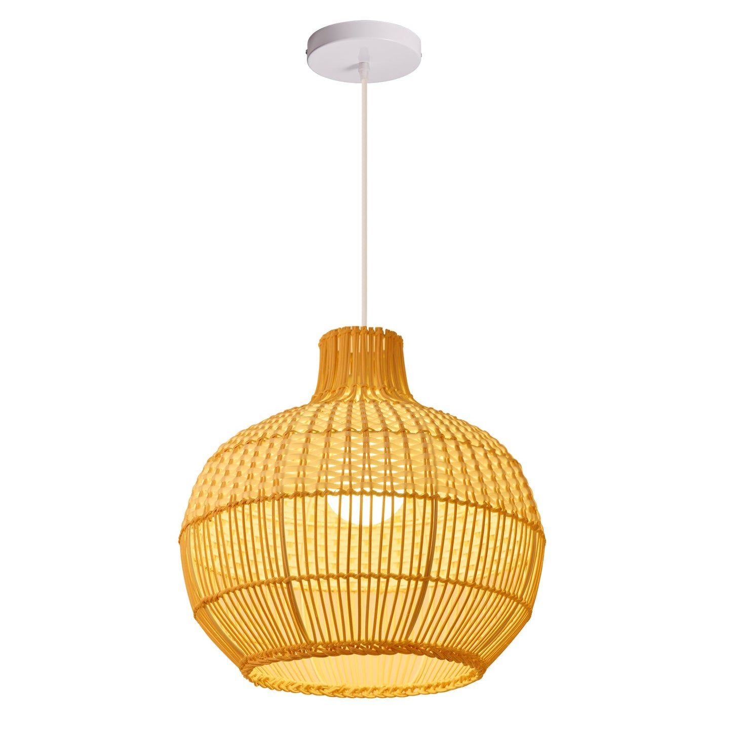 Open-Weave Rattan Island Pendant