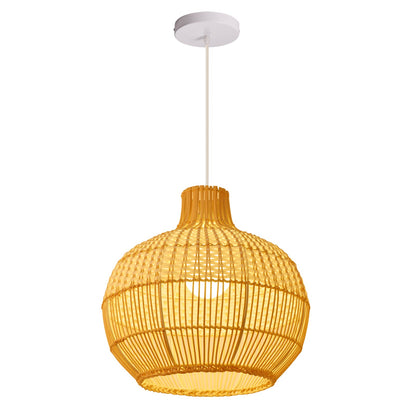Open-Weave Rattan Island Pendant