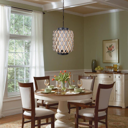 Bamboo Mesh Lantern Pendant Light
