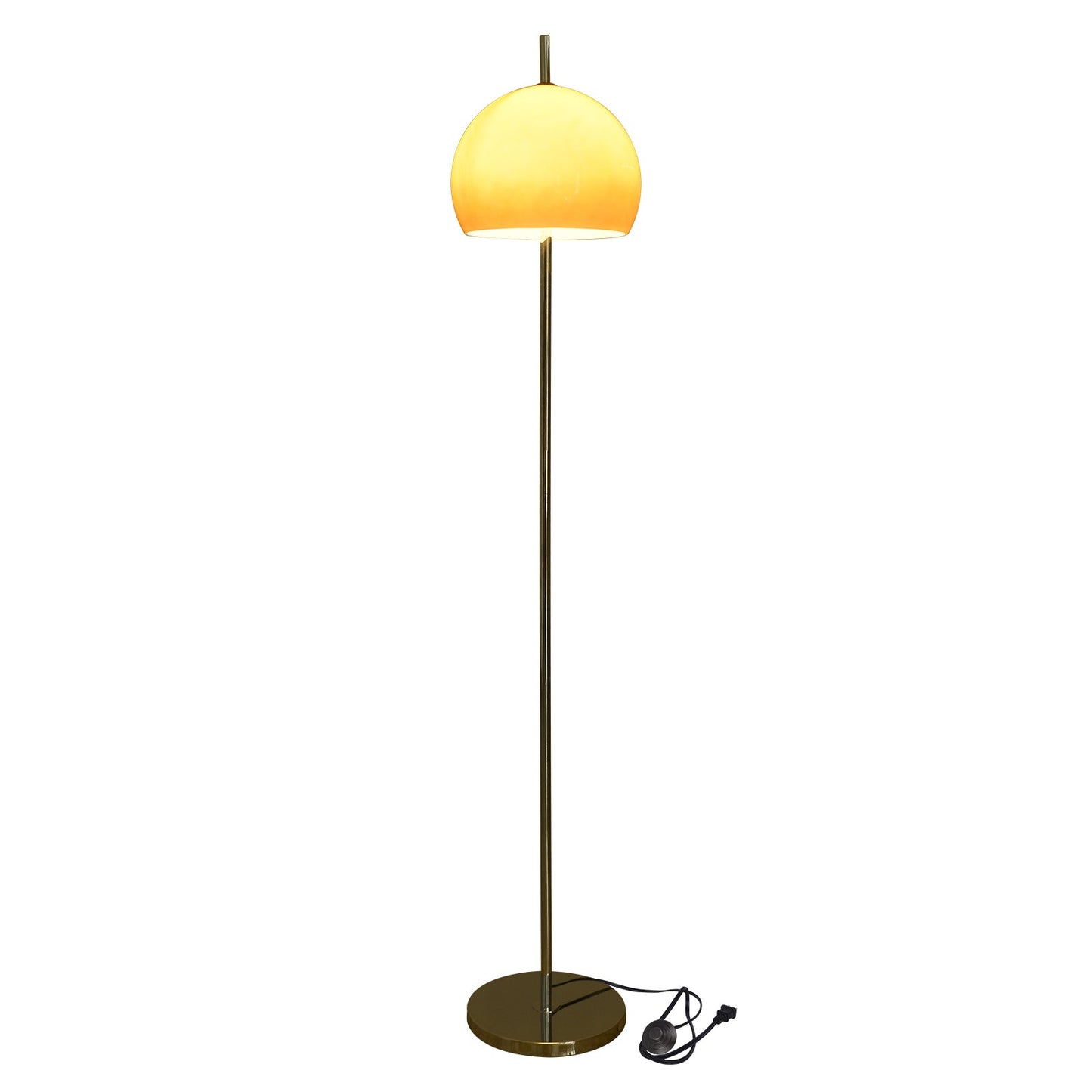 Amber Glass Mushroom Floor Lamp