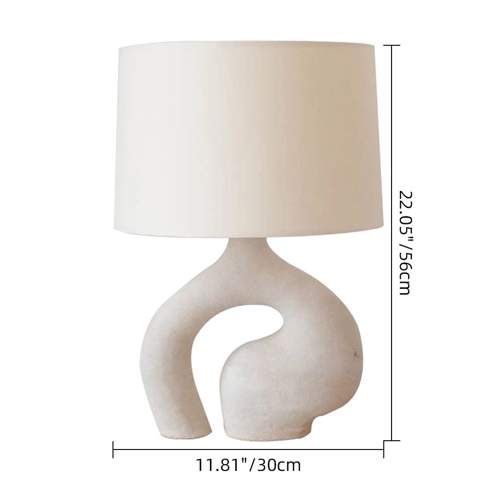 Biomorphic Textured Ceramic Table Lamp