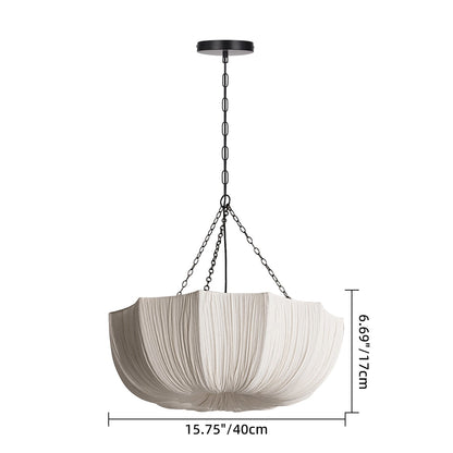 Pleated Parasol Fabric Chandelier