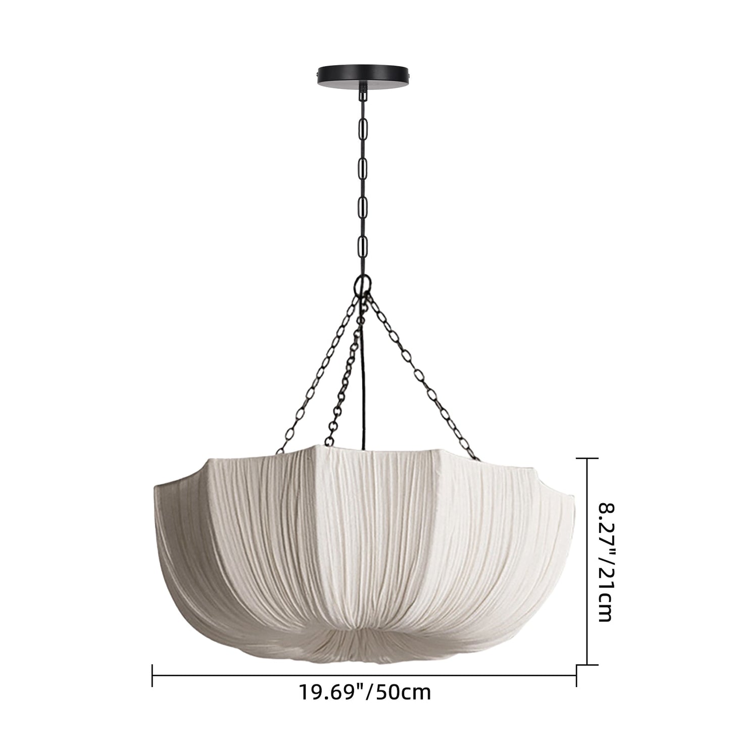 Pleated Parasol Fabric Chandelier