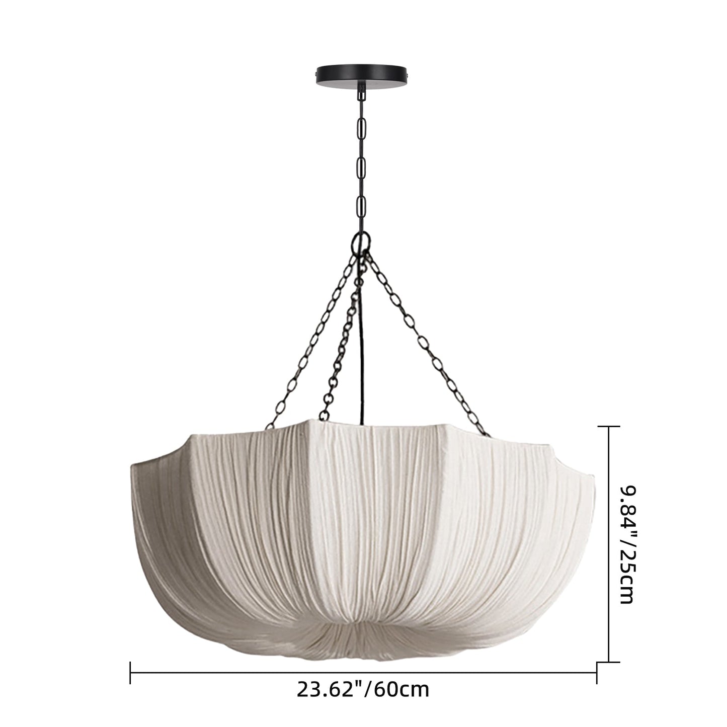 Pleated Parasol Fabric Chandelier