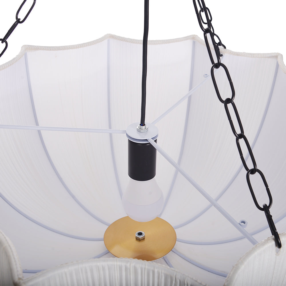 Pleated Parasol Fabric Chandelier