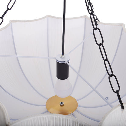 Pleated Parasol Fabric Chandelier