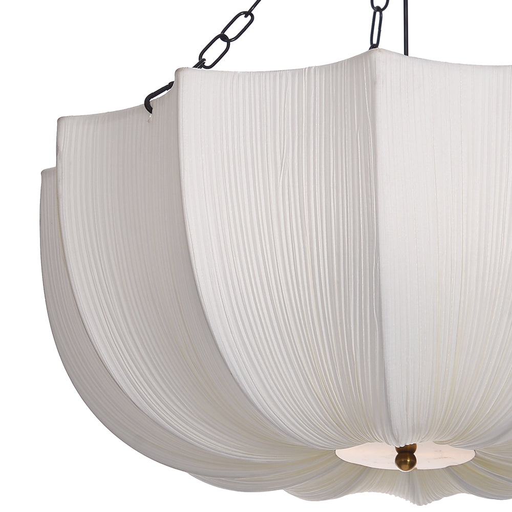 Pleated Parasol Fabric Chandelier