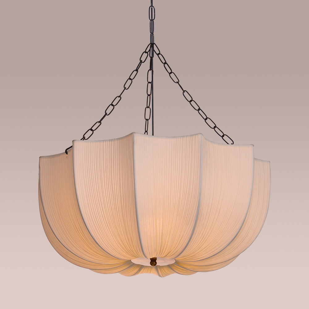 Pleated Parasol Fabric Chandelier