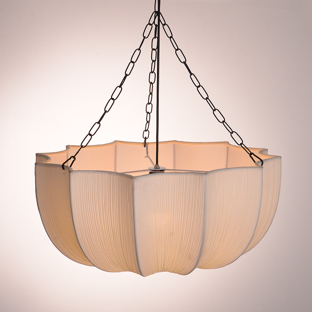 Pleated Parasol Fabric Chandelier