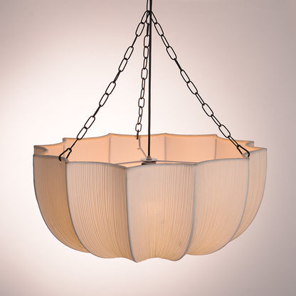 Pleated Parasol Fabric Chandelier