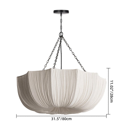 Pleated Parasol Fabric Chandelier
