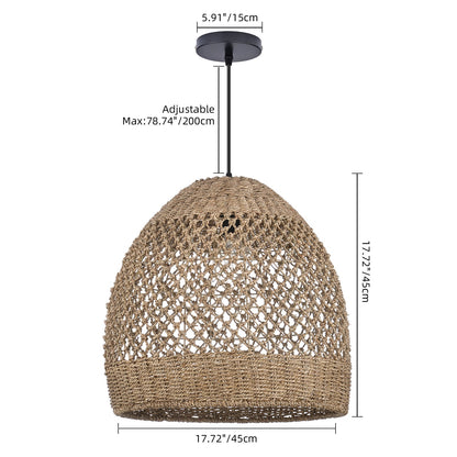 Seagrass Open Lattice Dome Pendant