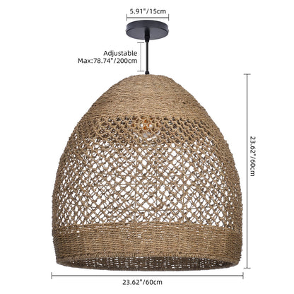 Seagrass Open Lattice Dome Pendant