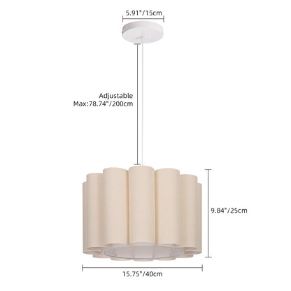 Scalloped Pleated Fabric Pendant Light