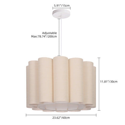 Scalloped Pleated Fabric Pendant Light