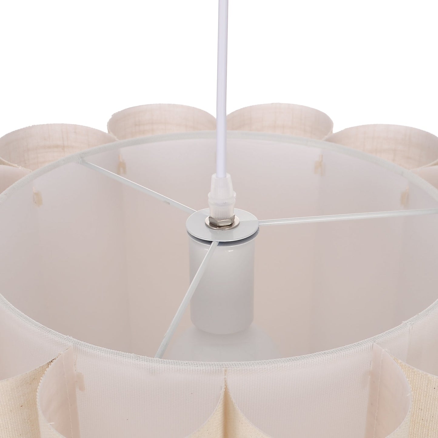 Scalloped Pleated Fabric Pendant Light