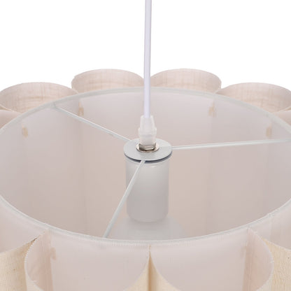 Scalloped Pleated Fabric Pendant Light