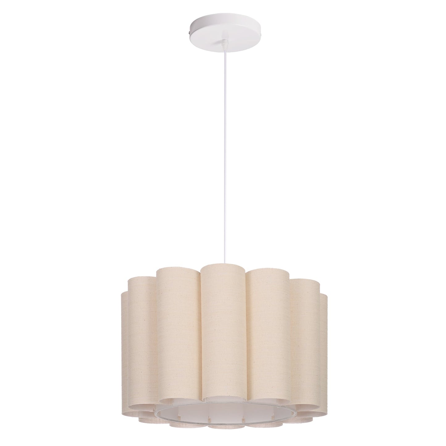 Scalloped Pleated Fabric Pendant Light