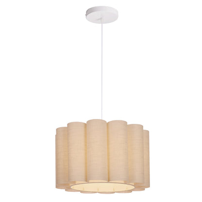 Scalloped Pleated Fabric Pendant Light