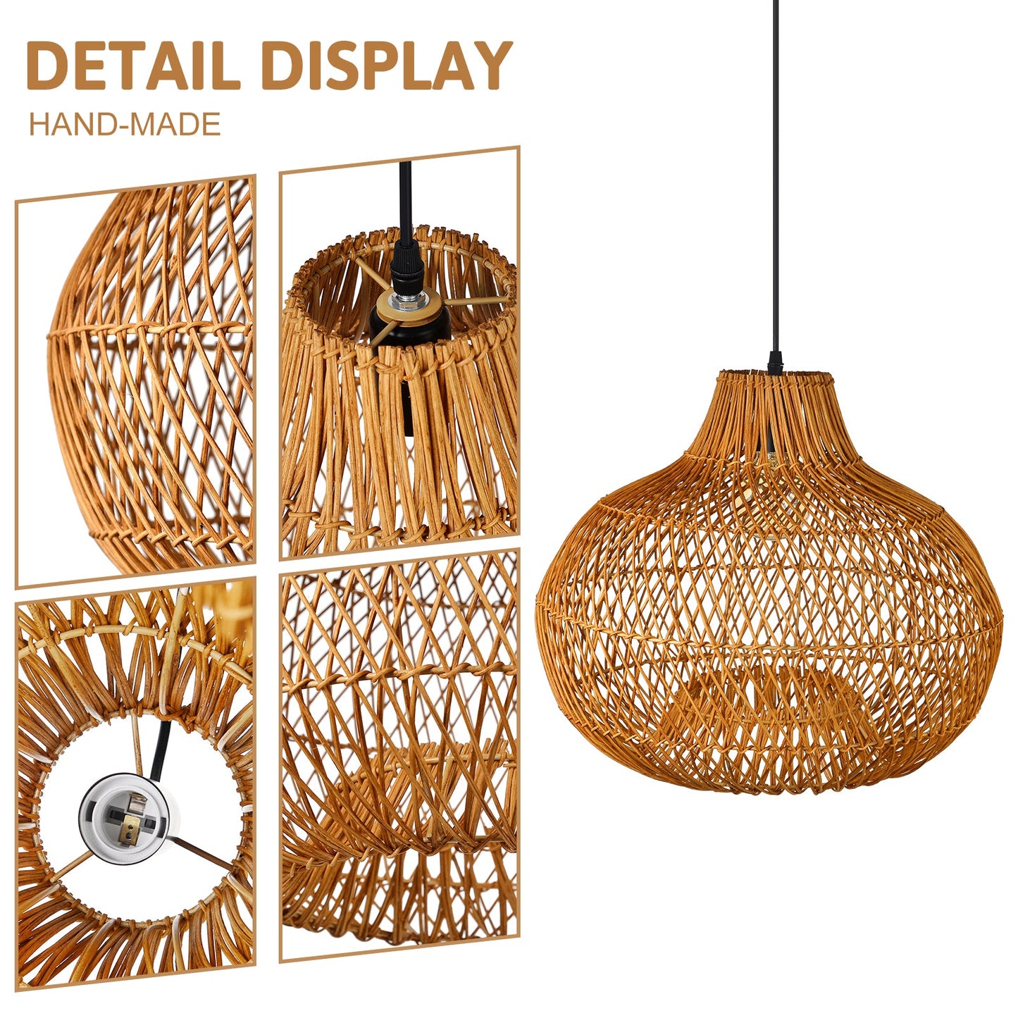 Handmade Rattan Wicker Pendant Shade
