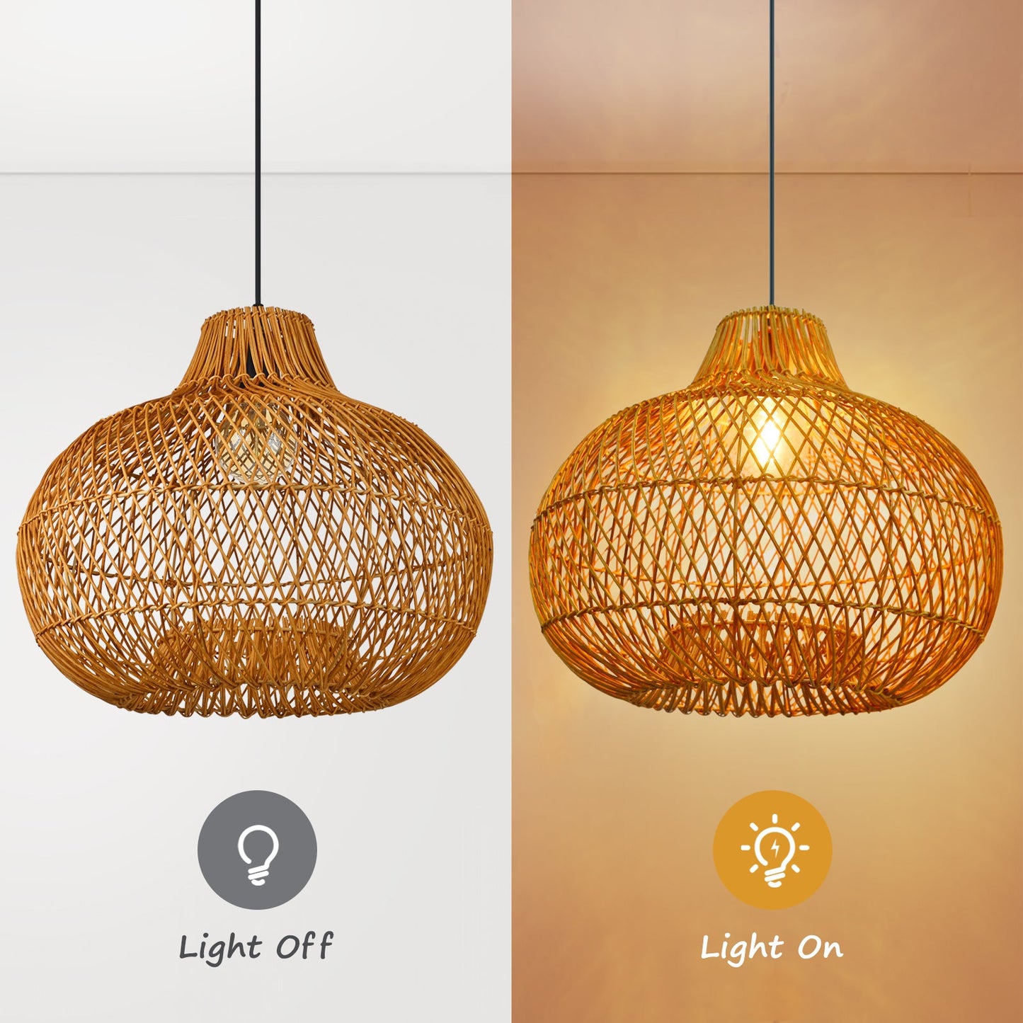 Handmade Rattan Wicker Pendant Shade