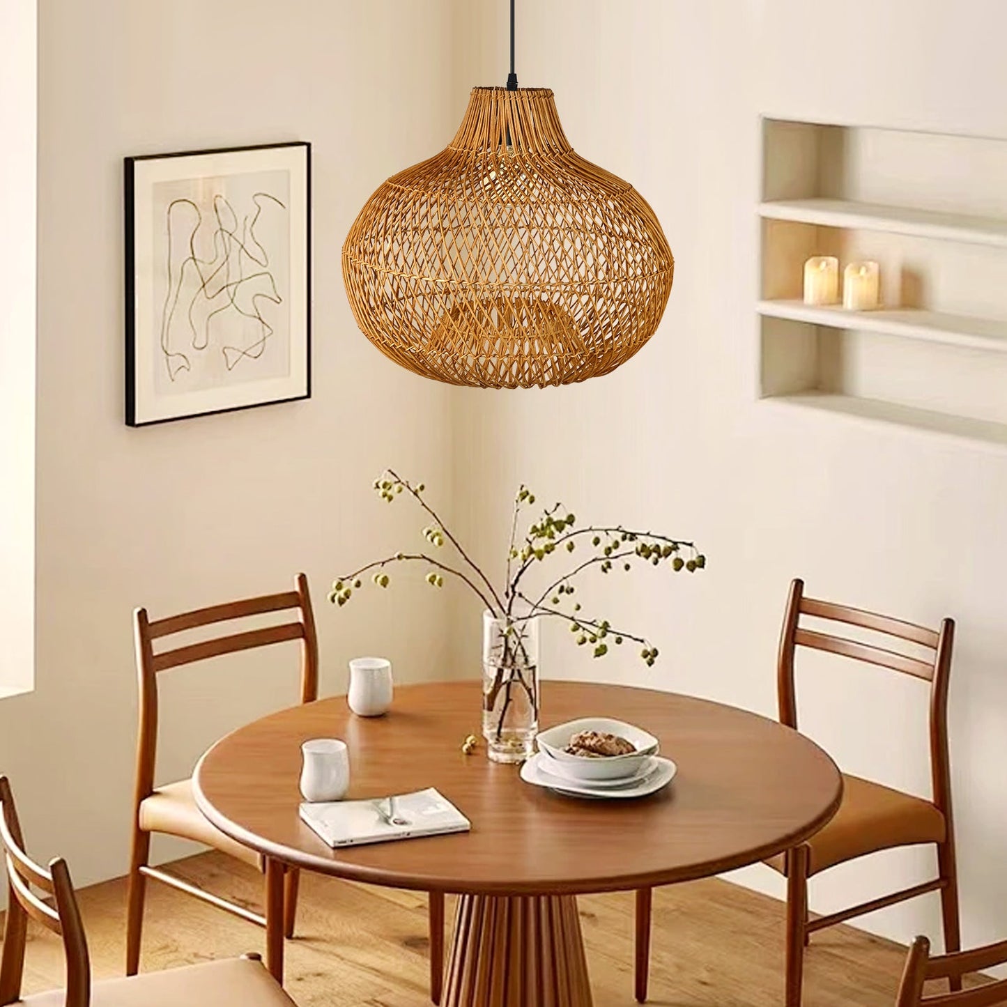 Handmade Rattan Wicker Pendant Shade