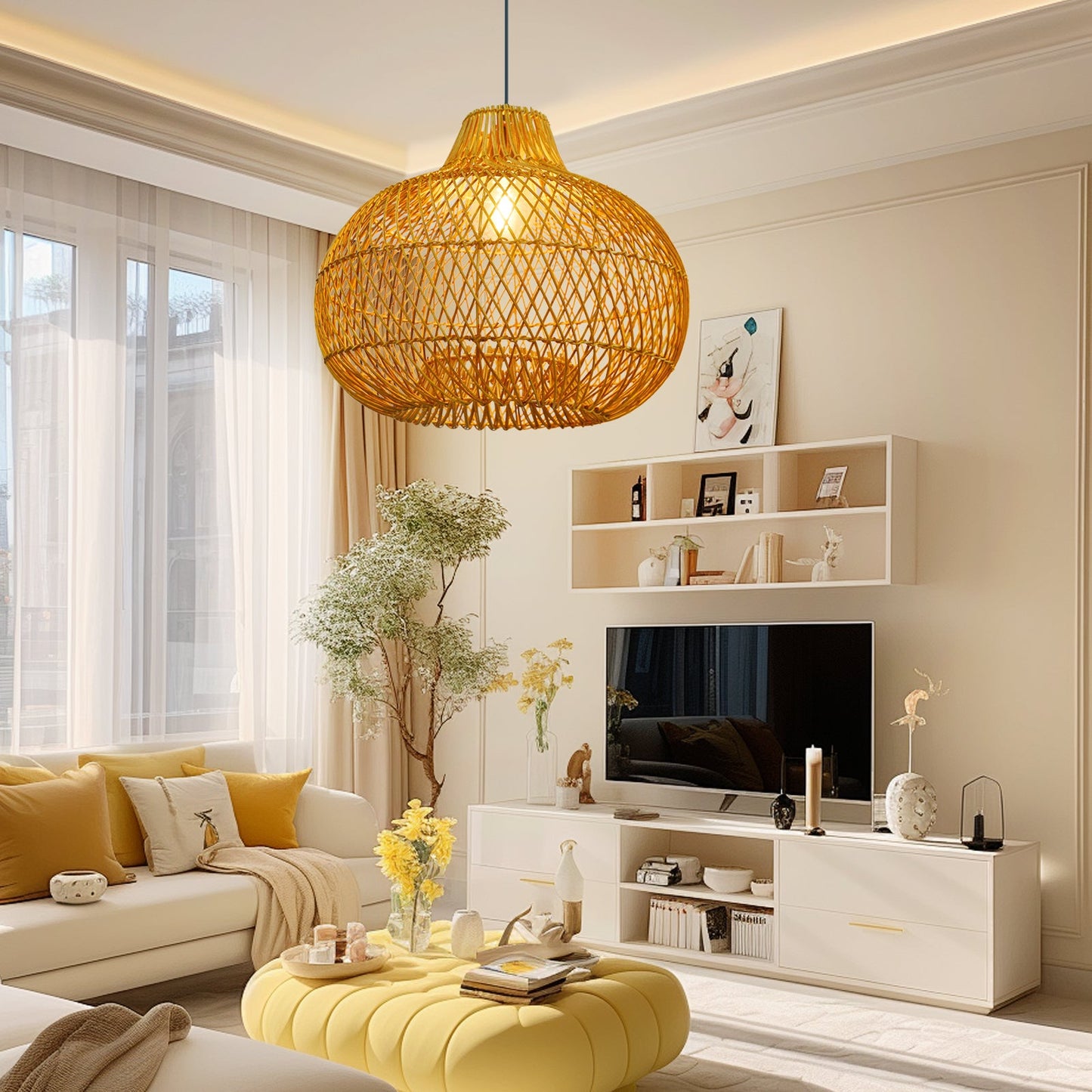 Handmade Rattan Wicker Pendant Shade