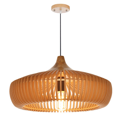 Wood Slat Fin Pendant Light