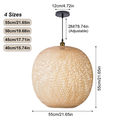 Natural Bamboo Hand-Woven Pendant