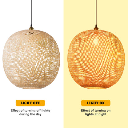 Natural Bamboo Hand-Woven Pendant