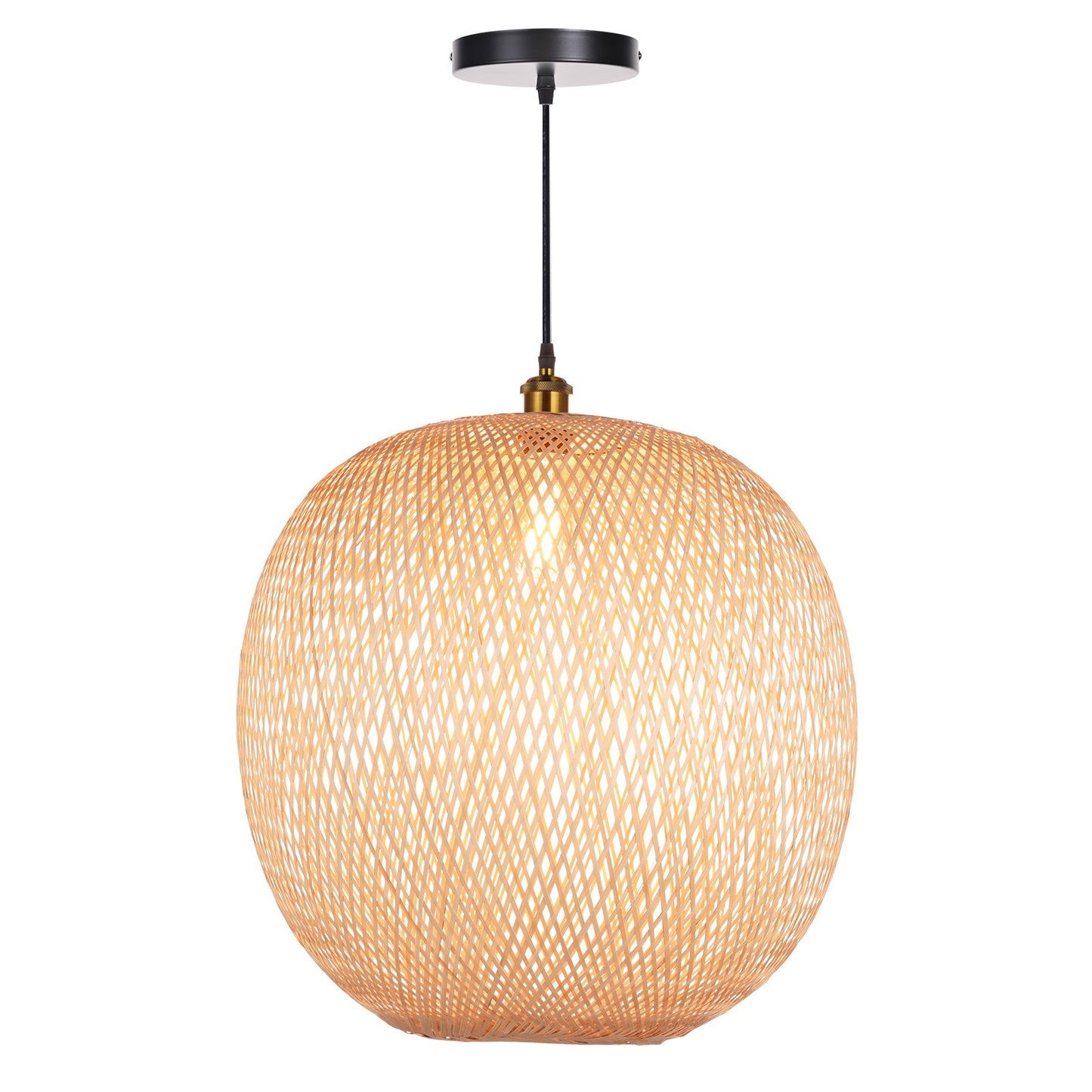 Natural Bamboo Hand-Woven Pendant