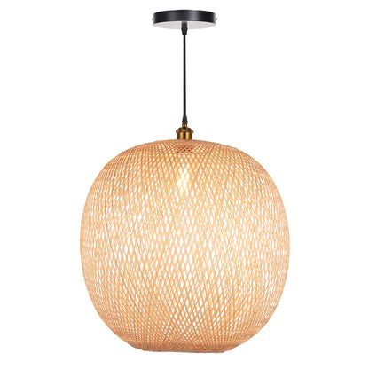 Natural Bamboo Hand-Woven Pendant