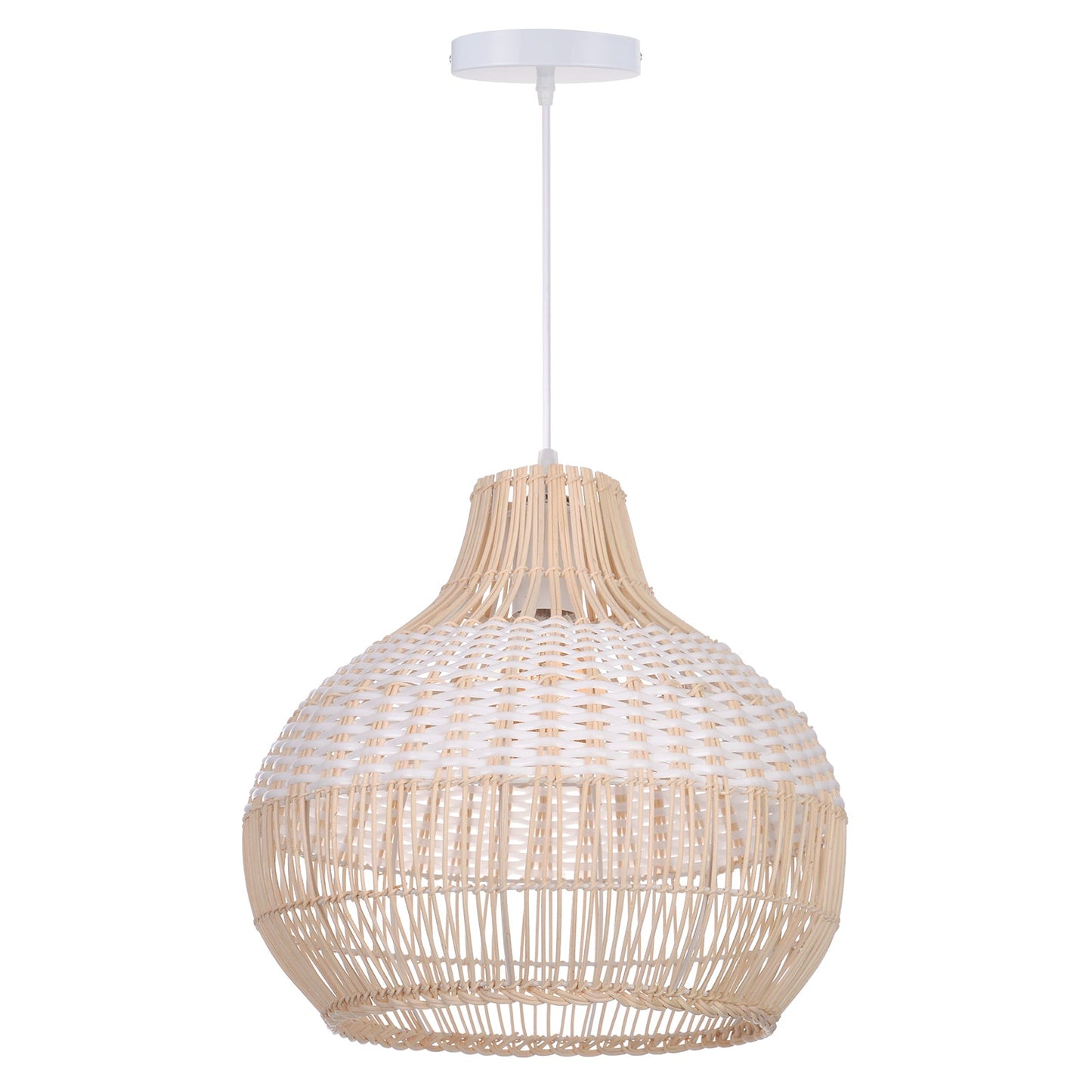 White Rattan 30cm Small Pendant Light