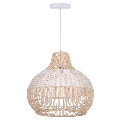 White Rattan 30cm Small Pendant Light