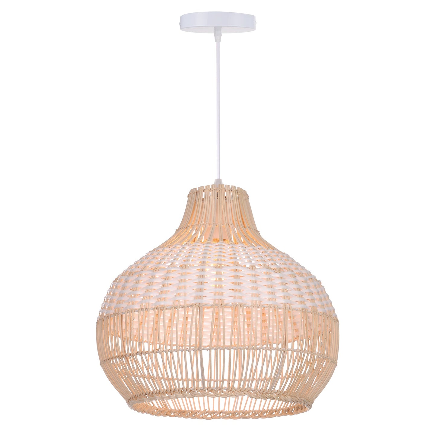 White Rattan 30cm Small Pendant Light