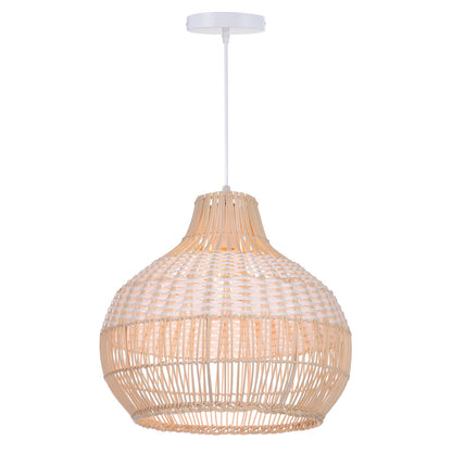 White Rattan 30cm Small Pendant Light