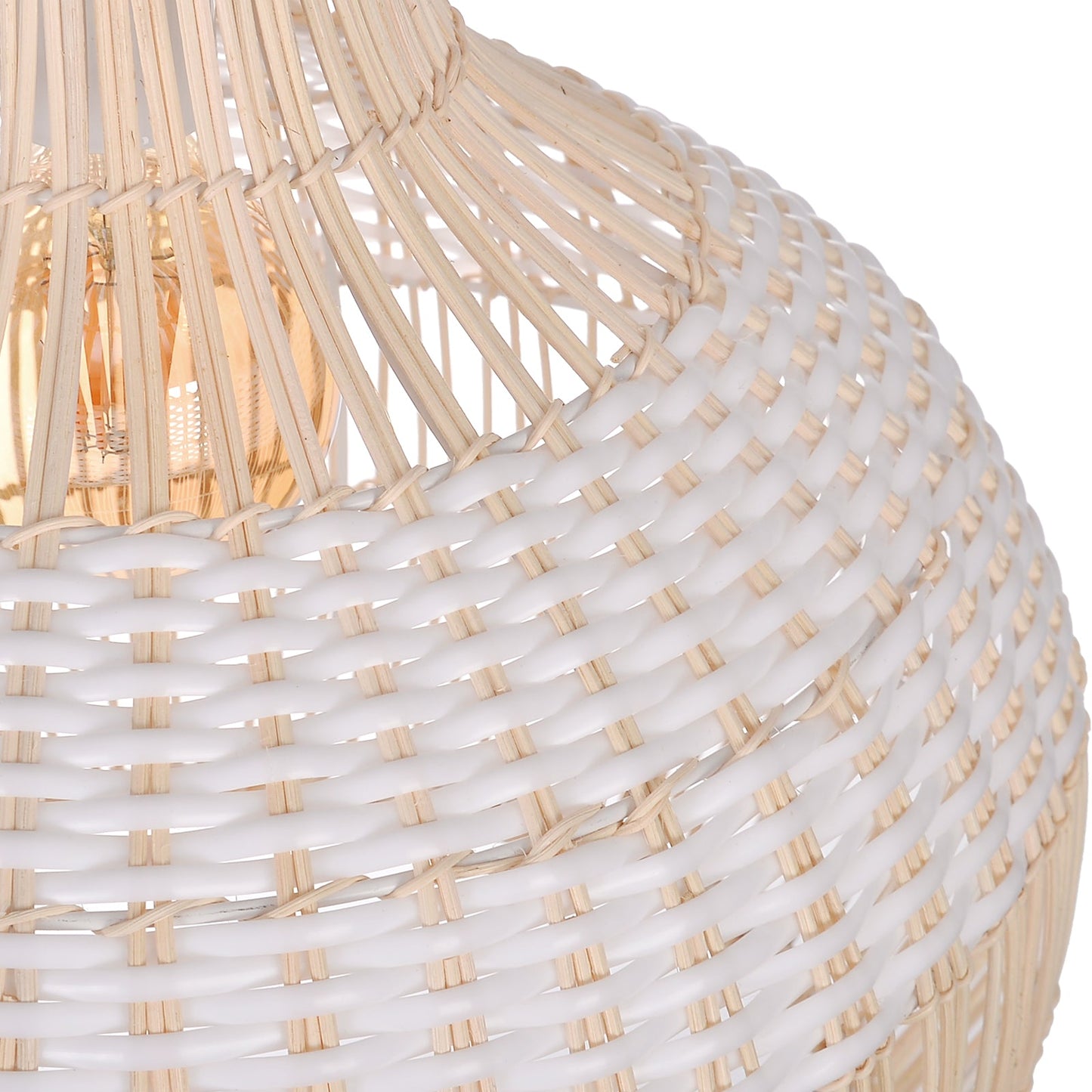 White Rattan 30cm Small Pendant Light