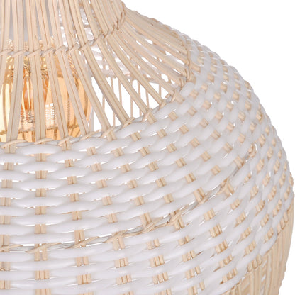 White Rattan 30cm Small Pendant Light