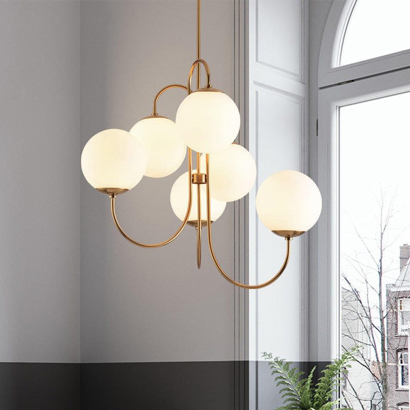 Gooseneck Orb 6-Light Chandelier