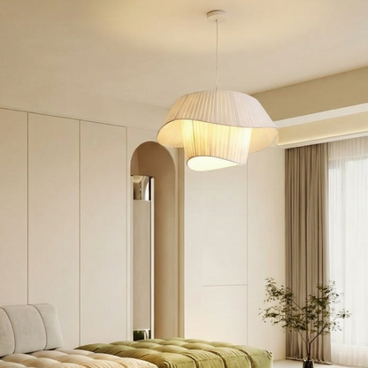 Layered Wavy Pleated Fabric Pendant