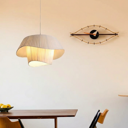 Layered Wavy Pleated Fabric Pendant