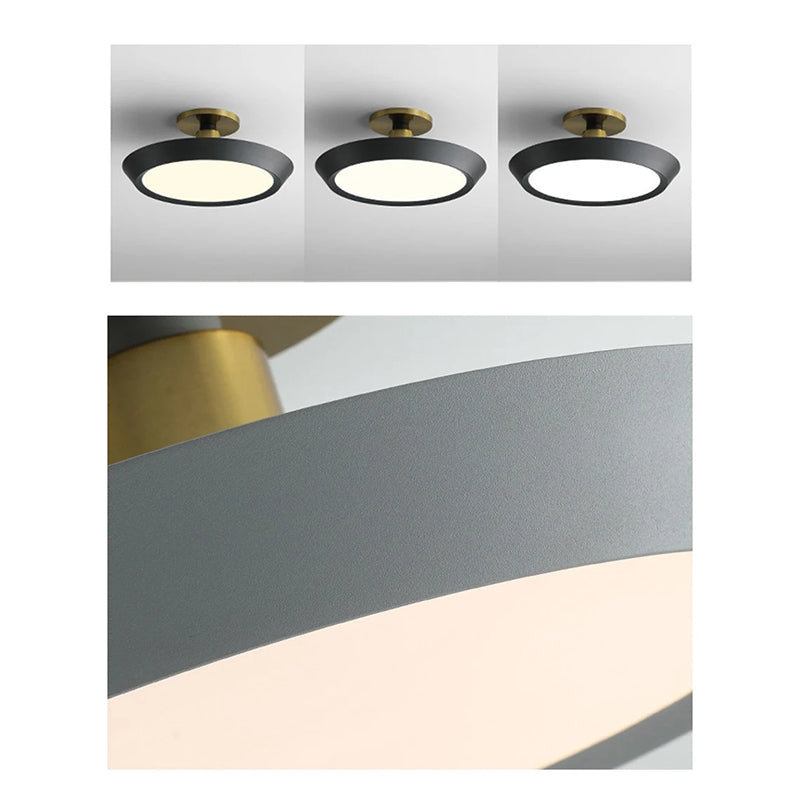 Coloured Metal Ring Flush Mount Light