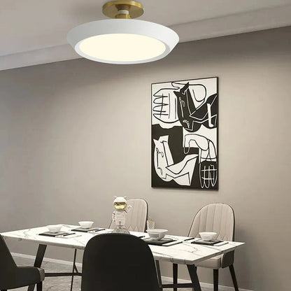 Coloured Metal Ring Flush Mount Light