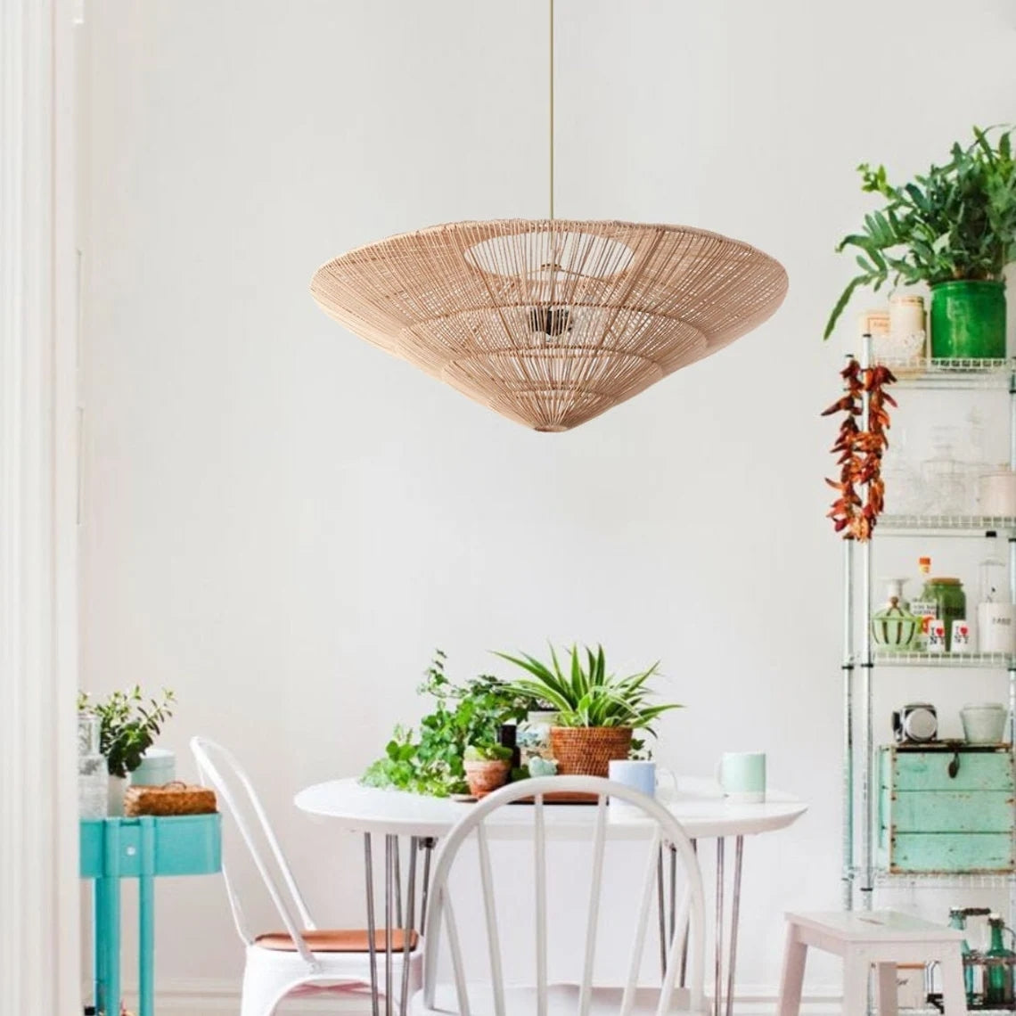Rattan Vintage Umbrella Pendant