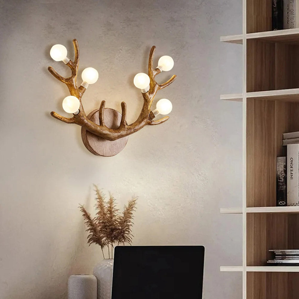 Antler Wall Lamp in White or Brown