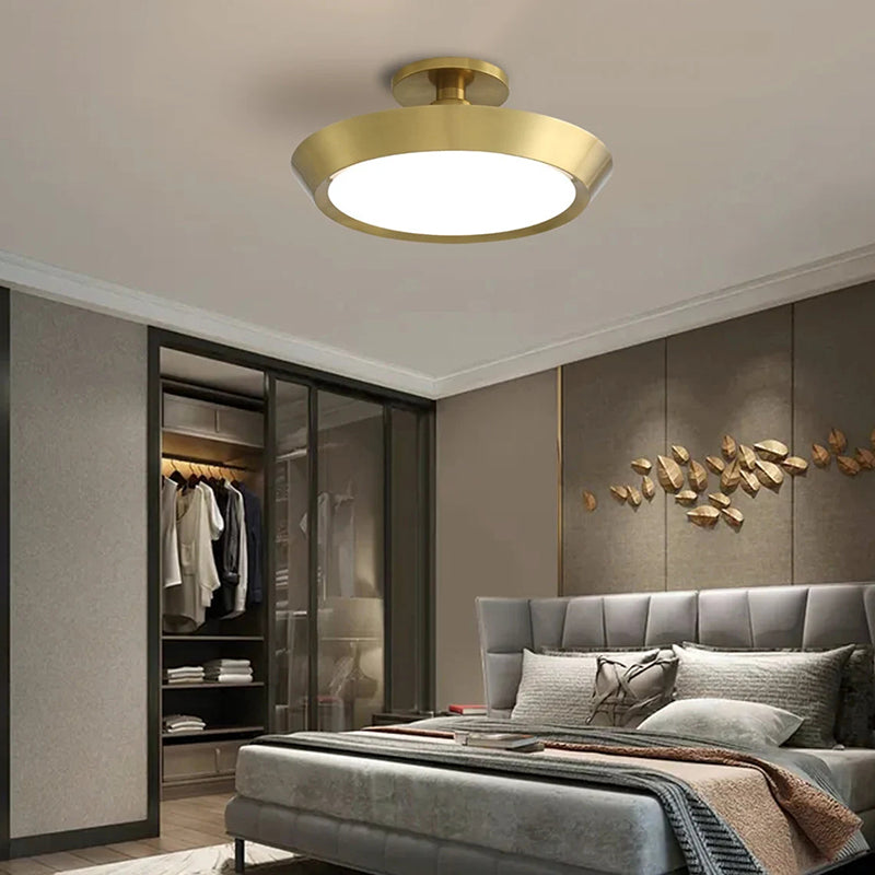 Coloured Metal Ring Flush Mount Light